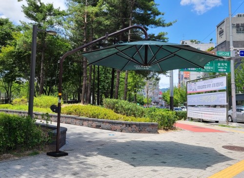 고정형 그늘막 시공 사례 : 노원구청